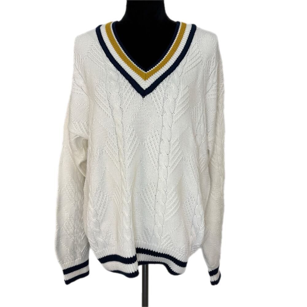 Vintage Preppy V Neck Sweater - Men's Size L